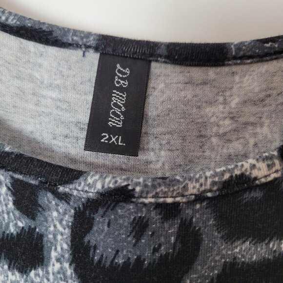 DB Moon 2XL Leopard Print Long Sleeve Dress W/ Pockets pair w/boots or heels - Picture 6 of 14